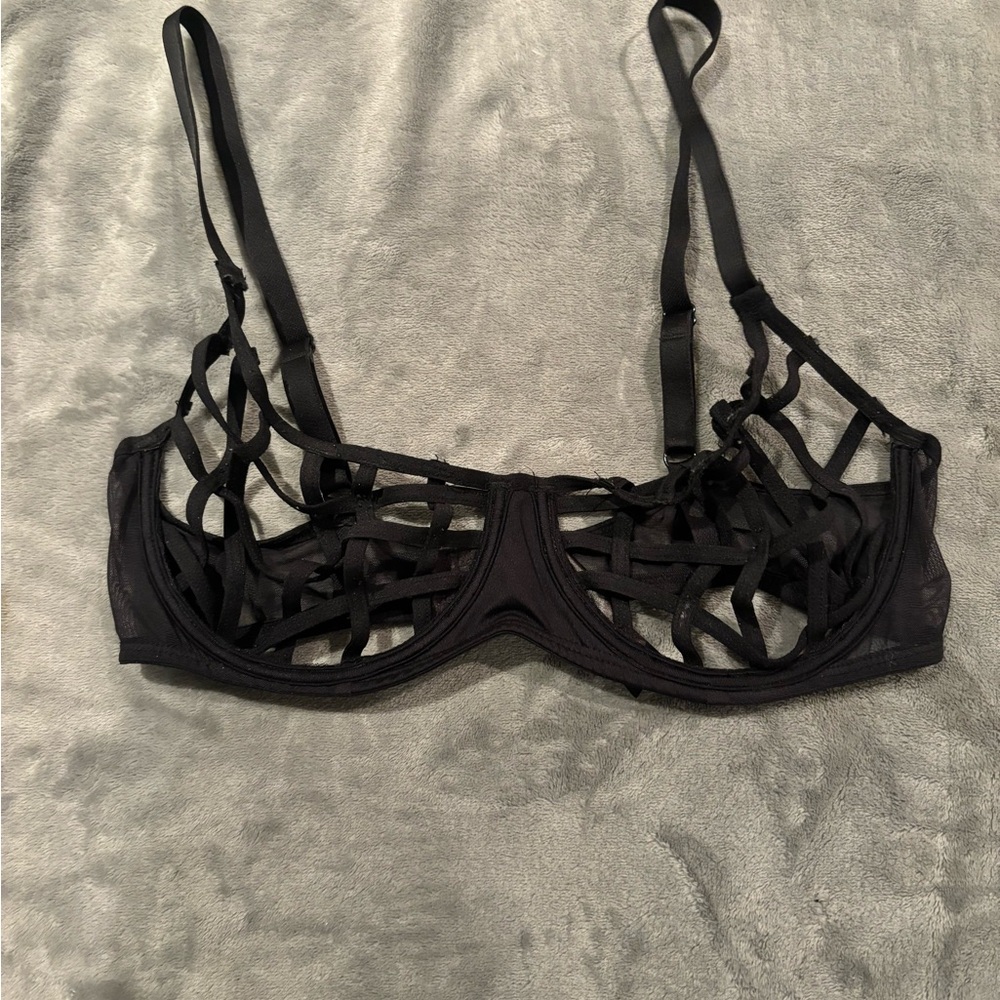 Elegant Black Strappy Bra